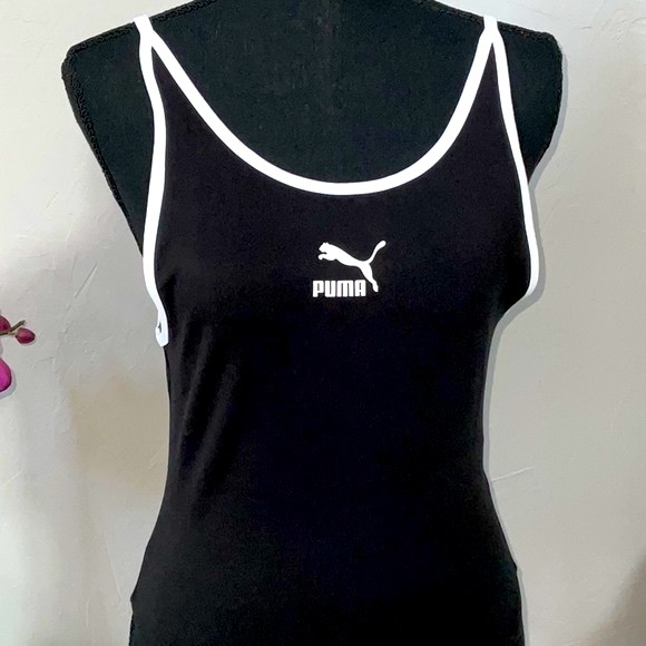 Puma Classics Black and White Bodysuit Tank Top - Picture 3 of 10
